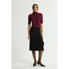 Love My Body Örme Volan Detaylı Etek Siyah 127L9730000