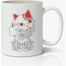 Toyaso Demon Slayer Anime Baskılı Beyaz Porselen Kupa Bardak V2