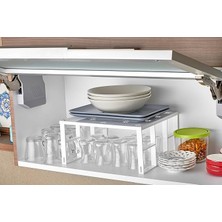 Dolap Içi Raf Düzenleyici - Beyaz Metal Dolap Içi Raf, Gıda Kiler Organizasyon ve Depolama Rafları, Beyaz