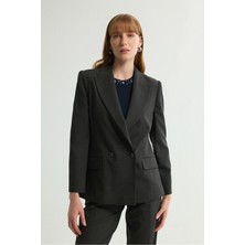 Love My Body Kruvaze Gabardin Ceket Antrasit 119L9714000