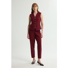 Love My Body Cepli Pileli Pantolon Bordo 153L9405001