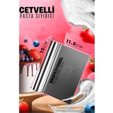 MiraLive Modacar Pasta Spatulası - Profesyonel Hamur Sıyırıcı - Ölçü Cetvelli Pasta Hamur Spatulası
