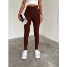 Tayt / Yüksek Bel Toparlayıcılı Tayt - Dokulu