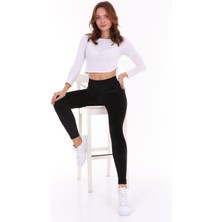 Sıkılaştırıcı Kadife Tayt Siyah