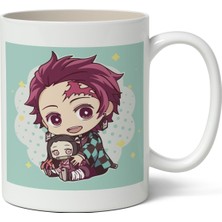 Toyaso Demon Slayer Iblis Keser Temalı Beyaz Kupa Bardak Sevgiliye Arkadaşa Hediye