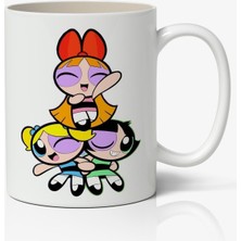 Toyaso Powerpuff Girls 3lü Anime Baskılı Beyaz Porselen Kupa Bardak