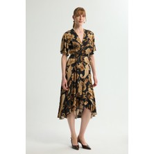 Love My Body Desenli Saten Elbise Emp.khv 124L8592005