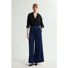 Love My Body Geniş Paça Pantolon Lacivert 153L9081001