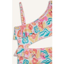 Suwen Kız Çocuk Çiçekli Mayo E3536A825HS