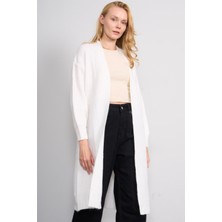 Çetinkaya Miya Mira Modest 2318 Kadın Şal Yaka Akrilik Triko Hırka Ekru