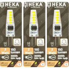Avarson (3 Adet) Heka 2W (14W) 3000K (Sarı Işık) G4 Duylu Dim Edilebilir LED Kapsül Ampul