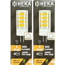 Avarson (2 Adet) Heka 5W (35W) 3000K (Sarı Işık) G4 Duylu Dim Edilebilir LED Kapsül Ampul
