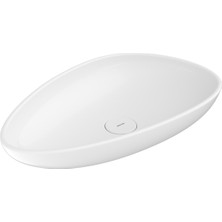 Bocchı Bocchi Etna Tezgah Üstü Lavabo 58 cm Parlak Beyaz 1114-001-0125 Bocchi Pop-Up Basmalı Süzgeç ve Sifon Dahildir