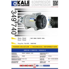 KALE-349740 - Klima Kompresörü Fıat Egea Tıpo 1.4 16=> 500L Punto 0.9 1.4 13=> [5pk - V Kayış Kasnağı] [110MM]