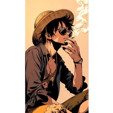 Aydın Garage Monkey The Luffy Kapı Direk Kaplama Folyosu Baskılı Sticker Sağ-Sol 2 Adet 22*50 cm