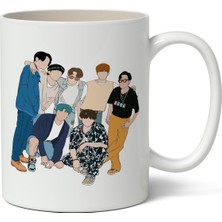 Toyaso Bts Temalı Baskılı Kişiye Özel Anime Temalı Beyaz Kupa Bardak