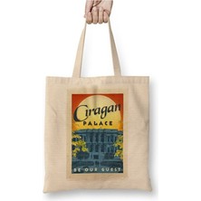 Toyaso Çırağan Sarayı Bez Çanta Uzun Saplı Alışveriş Çantası Plaj Çantası