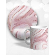 Desen Oval Bilek Destekli Mouse Pad ve Kupa Bardak Seti