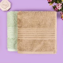 Evidea Soft Samantha 2'li Havlu Seti - Mint / Bej - 50X100 cm