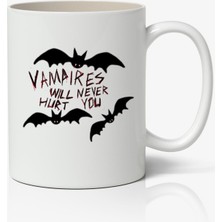 Toyaso Vampire Diaries Will Never Hurt You Temalı Beyaz Kupa Bardak