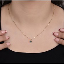 Kuyumcu Nurettin 1,40 gr (Gram) Aynalı Göz Uçlu Kolye Zincir 45 cm 14 Ayar Altın