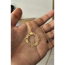 Özgür Takı 925 Ayar Gümüş 24 Ayar Altın Kaplama 3 Isimli Kolye