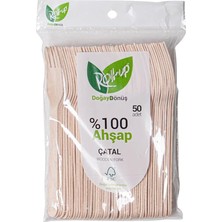Doğaya Dönüş Ekolojik Doğal Doğa DOSTU%100 Ahşap Çatal - 16 Cm. - 50'li Paket