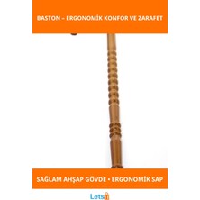 Letsii Ahşap Baston Dayanıklı Ergonomik Tasarım Koleksiyonluk