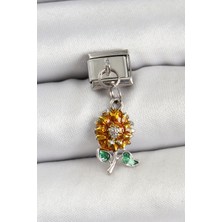 Claris 316L Çelik Sallantılı Ayçiçeği Model Gümüş Renk Nomination Charm