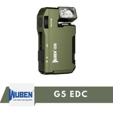 Wuben G5 Edc Fener | 400 Lümen Şarj Edilebilir Mini El Feneri - Manyetik Taban, Type-C, 180° Dönebilen Kafa
