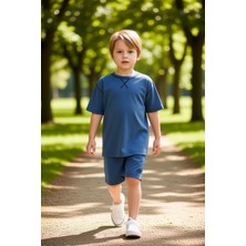 PayBuy Erkek Çocuk Pamuklu Bisiklet Yaka Kısa Kollu T Shirt ve Şort Takımı Kaliteli Şık Rahat