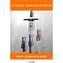 Letsii Ahşap Zürafalı El Yapımı Rüzgar Çanı Dekoratif Aksesuar