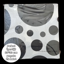 Deniz Parti Siyah Puanlı Peçete 33*33 cm 20 Adet