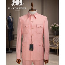 İlayda Emir Safari, Slimfit, Erkektakım Elbise, Çok Cepli,pembe