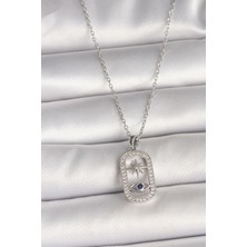 MCM Group 316L Çelik Gümüş Renk Zincir Zirkon Taşlı Göz Yıldız Model Kadın Kolye - Lisinya