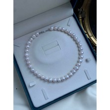 Taşmir 925 Ayar Gümüş Sertifikalı Doğal 10-11 mm İnci Kolye 50 Cm