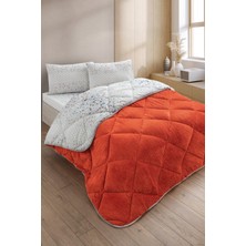 Formeya Evoria Tek Kişilik Wellsoft Yorgan Çarşaflı Yastık Kılıflı Uyku Seti 155 x 215 cm Turuncu Geometrik Desenli Yastık Kılıflı
