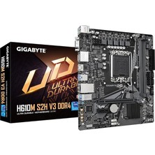 H610M S2H V3 Ddr4 Ana Kart - Intel Core 14. Cpu'ları Destekler, 4+1+1 Hibrit Dijital Vrm, 3200 Mhz'e Kadar Ddr4, 1 x Pcıe 3.0 M.2, Gbe Lan, USB 3.2 Gen 1