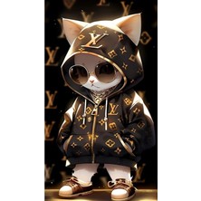 Aydın Garage Kedi Kapı Direk Kaplama Folyosu Baskılı Sticker Sağ-Sol 2 Adet 22*50 cm