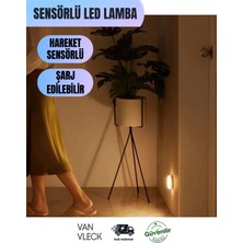 Van Vleck Sensörlü LED Lamba – 3 Modlu, Şarjlı, Gece ve Koridor Işığı, Vidasız Mıknatıslı Kolay Montaj