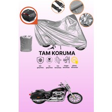 Dokaca Gri Arka Çanta Uyumlu Harley-Davidson Superlow 1200T Uyumlu Motor Brandası, Koruyucu Örtü