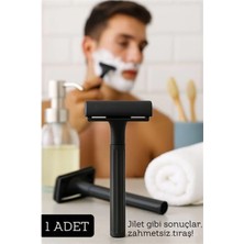 MiraLive Şık Siyah Plastik Tıraş Aleti – Jilet Takılabilir, Ergonomik Saplı