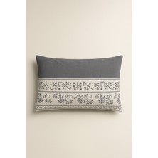 Bonny Home Veronika Mor Desenli 2 Li Yastık Kılıfı Pamuklu Kumaş Fermuarlı