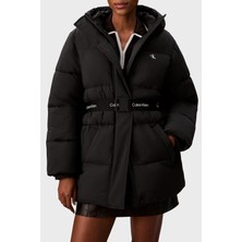 Calvin Klein Regular Fit Kapüşonlu Kemer Detaylı Suya Dayanıklı Mont LV047D507GUB1 Bayan Mont LV047D507G Ub1