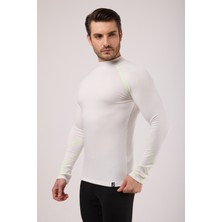 Scorp Thermo-Fit Erkek Termal Içlik Üst Kayak Içliği Ekru Beyaz Neon