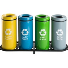 Nil Banyo Üstüner Geri Dönüşüm Kutusu 4lü Ø30*66CM GEN:136,5CM