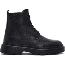 Derimod Erkek Siyah Fermuarlı Kalın Tabanlı Deri Bot 25WFD6857FT