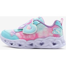Skechers Heart Lights-Lovin Reflection Küçük Kız Çocuk Turkuaz/lavanta Işıklı Spor Ayakkabı 302693N Tqlv
