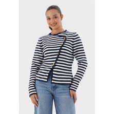 Shopping Shop Çizgili Asimetrik Kesim Hırka LACI