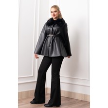 MissVina Luxury Winter Faux Leather Panço 2615